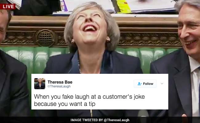 Uk Pm Theresa May Laughing Becomes Viral Meme Twitter Overjoyed 6280