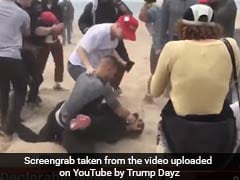 A Pro-Trump Rally Ends Up With A Man Getting Beaten With A 'Make America Great Again' Sign