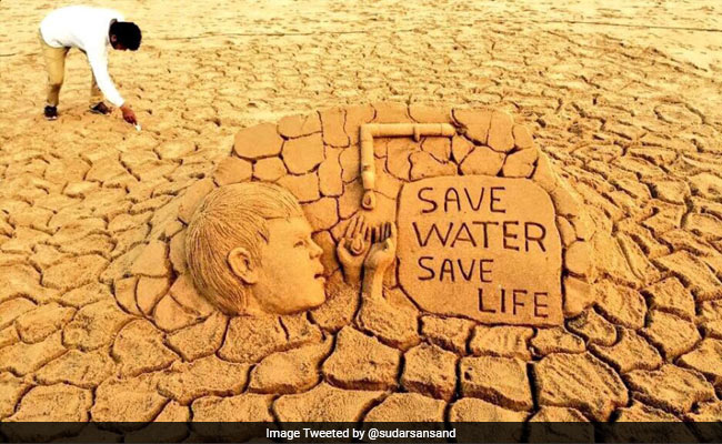 World Water Day 2017: Odisha Sand Artist's Appeal To Save Water