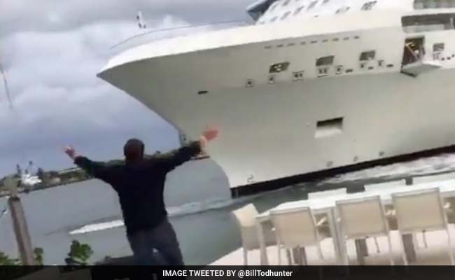 Man Panics In Terrifying Video As Cruise Ship Comes Close To Home