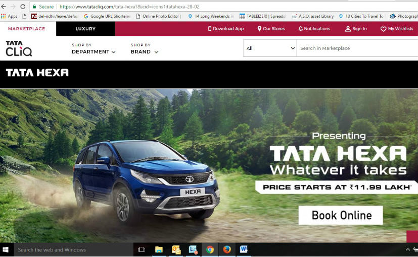 tata hexa can now be booked online