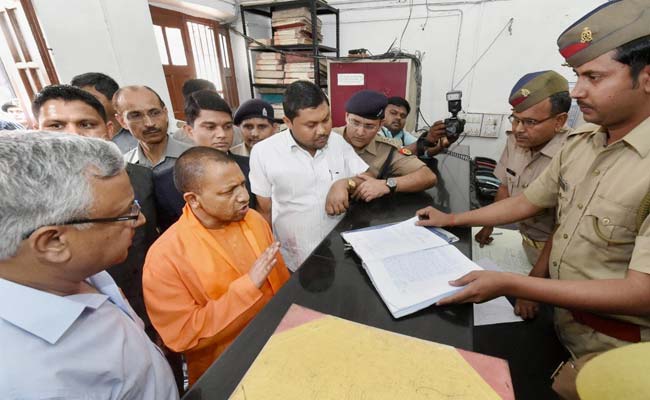 yogi adityanaths surprise check at lucknow police station