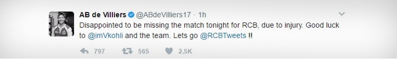 ab de villiers tweet