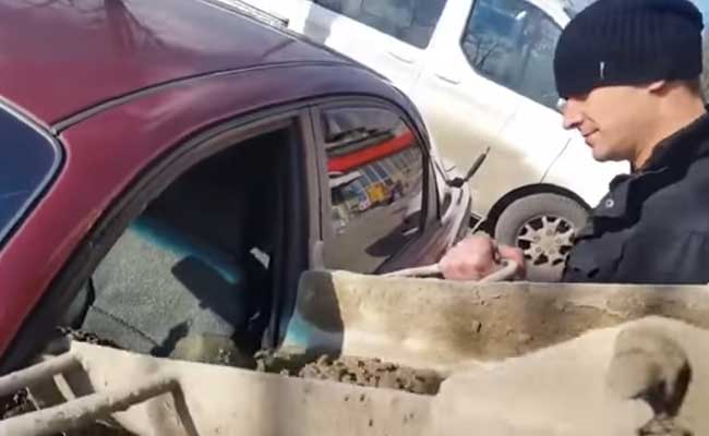 Angry Husband Fills Wife's Car With Cement. Video Goes Viral