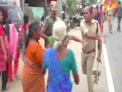 Cop Caught On Camera Slapping Woman Protester In Tamil Nadu's Tirupur