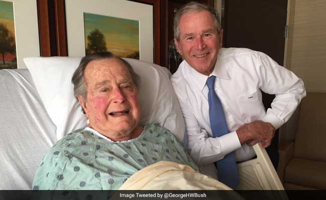 George HW Bush Still In Hospital, Gets 'Morale Boost' From Son