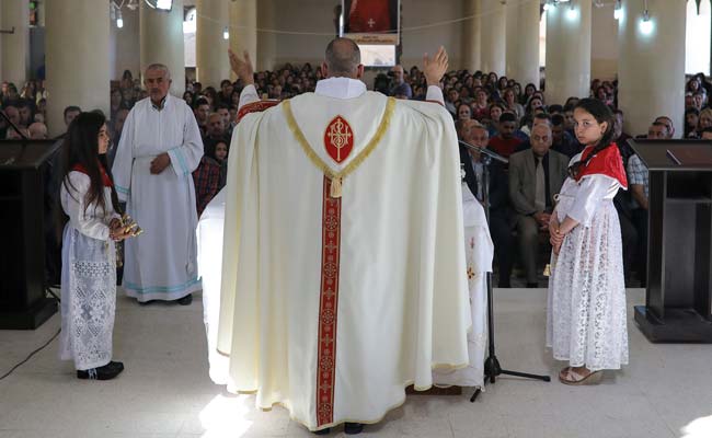 Iraqi Christians Hold Easter Celebrations At A Church Damaged By ISIS