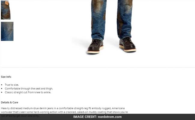 jeans with fake dirt