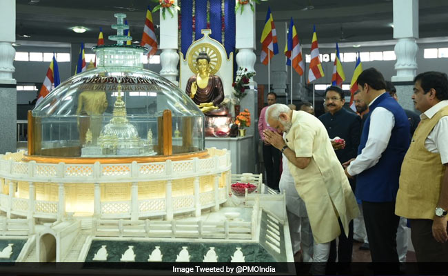 PM Narendra Modi Pays Tributes To Babasaheb Ambedkar At Deekshabhoomi In Nagpur