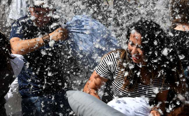 Feathers Fly On International Pillow Fight Day. See The Stunning Pics