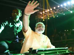PM Narendra Modi Leads BJP Roadshow In Gujarat's Surat With 10,000 Bikers, Disco Lights