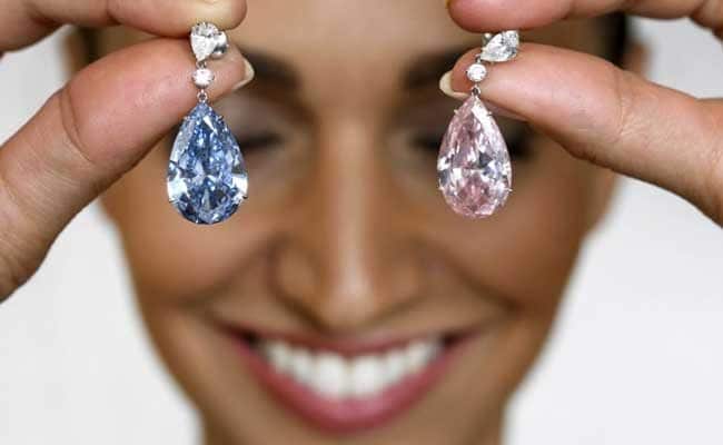 Pink and Blue Sapphire Drop Earrings