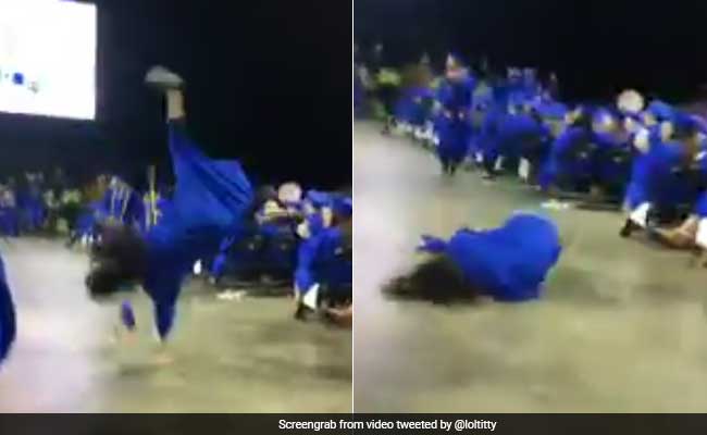 Student Attempts Backflip At Graduation. Splat. Epic Fail.