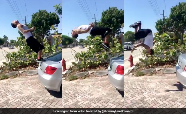 Twitter's Freaking Out After This Man's Backflip Stunt Almost Goes Wrong