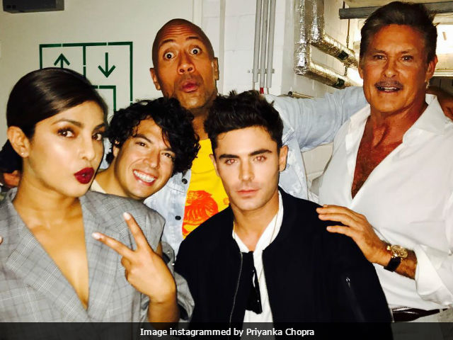 <i>Baywatch</i> In Berlin: Priyanka Chopra Bonds With 2 Mitch Buchannons