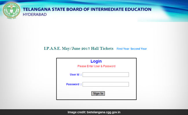 bie telangana ipase hall ticket 2017