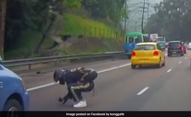 Biker Risks Life To Save Kitten From Traffic. Video Seen By A Million