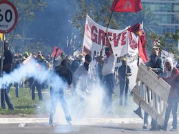 Violence Erupts At Protest Against Brazil's President Michel Temer, Austerity Violence Erupts At Protest Against Brazil's President Michel Temer, Austerity