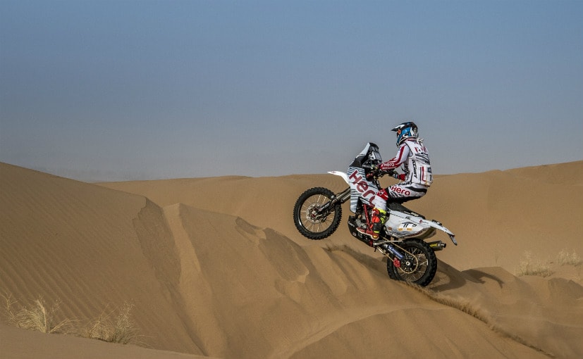 cs santosh in stage 2 of the merzouga rally