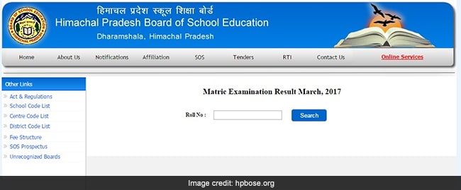 hpbose class 10th result 2017