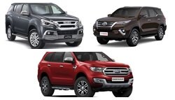 Isuzu MU-X vs Ford Endeavour vs Toyota Fortuner: Specifications Comparison