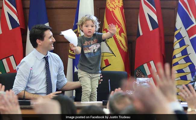 Justin Trudeau Takes 3-Year-Old Son To Work. Photos Are Oh-So-Cute