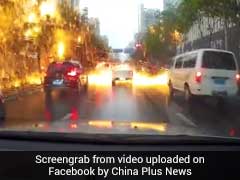 Watch: Lightning Strike Leaves Shower Of Sparks On Busy Street In China