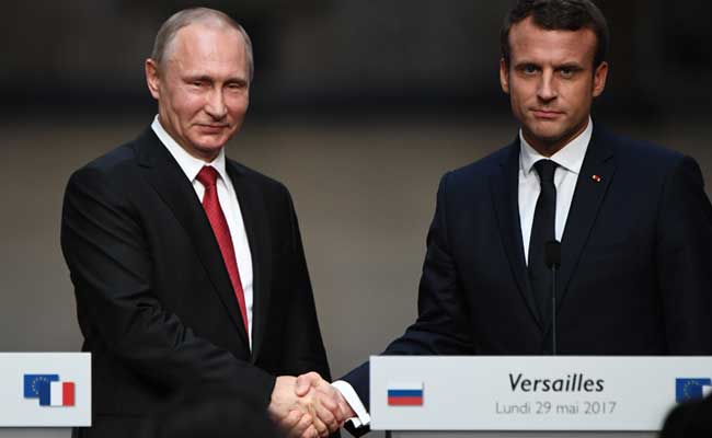 Emmanuel Macron, Vladimir Putin Hold 'Frank' Talks On Syria, Ukraine