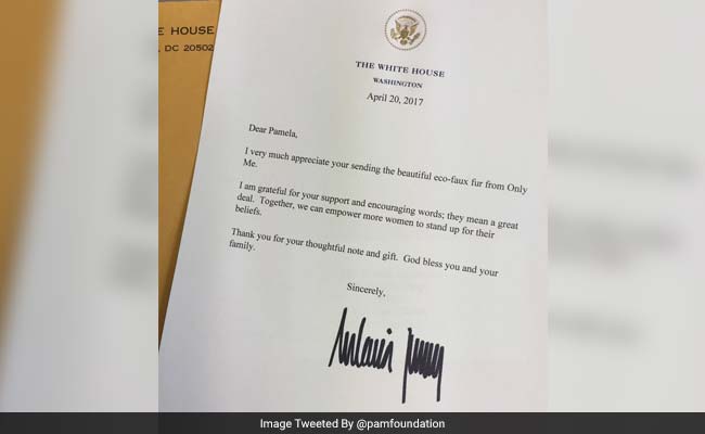 Here Is Melania Trump's Signature - On A Letter To Pamela Anderson