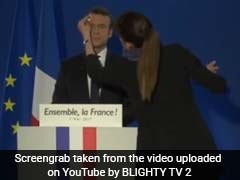 One For The Bloopers: Emmanuel Macron Practises Victory Speech. On Air.