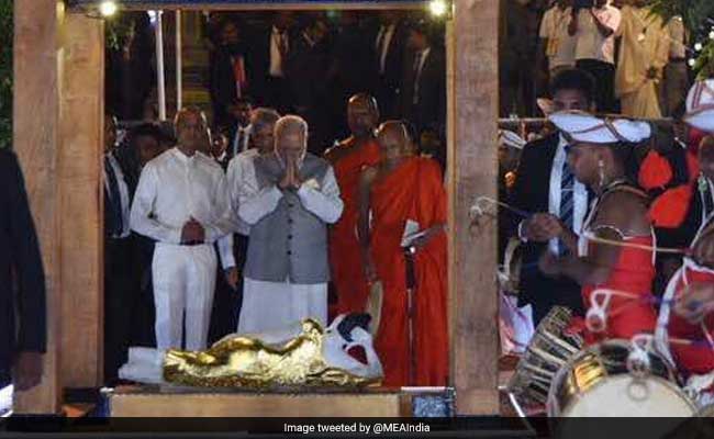 Prime Minister Narendra Modi Visits Famous Buddhist Temple In Sri Lanka