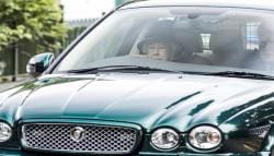 91-Year-Old Queen Elizabeth II Drives A Jaguar Back Home From Church