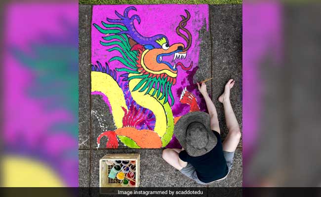 Students Transform Plain Sidewalks Into Works Of Art - Using Just Chalk