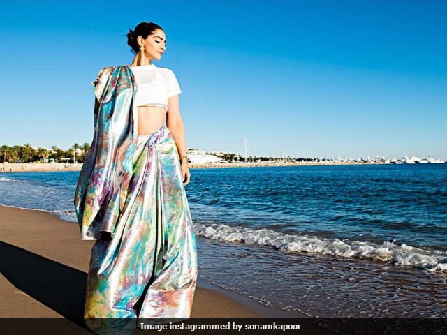 Cannes Film Festival: Sonam Kapoor Makes Her First Appearance In A Prismatic Saree