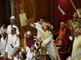Paper Balls Thrown At Governor In First Session Of UP's New Assembly Paper Balls Thrown At Governor In First Session Of UP's New Assembly