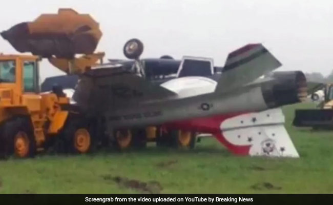 Air Force Fighter Jet Skids Off Runway, Flips Over, Traps 2 Inside