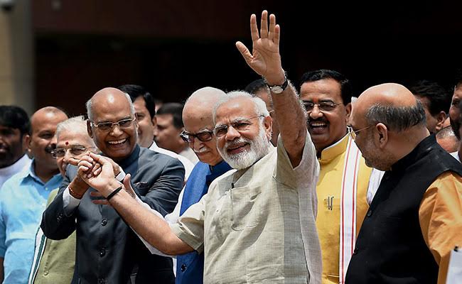 Image result for Modi with Ram Nath Kovind