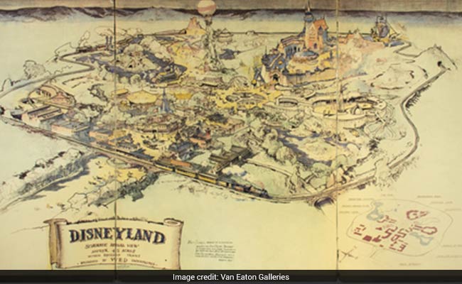 Disneyland On A Map Original Disneyland Map Sketched By Walt Disney Fetches Over $700K