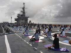 International Yoga Day: Naval Officers Participate Aboard INS Viraat