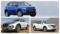 Jeep Compass vs Hyundai Tucson vs Mahindra XUV500: Specifications Comparison
