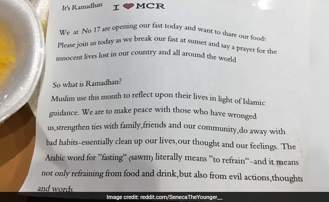 Redditor Shares Heartwarming Letter From Muslim Neighbours In Manchester