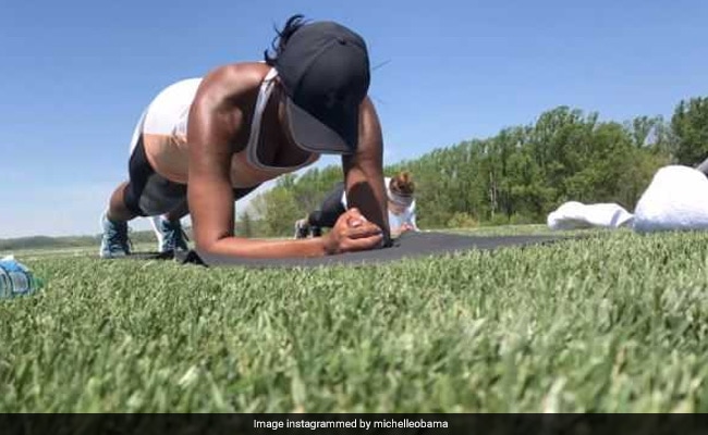 Michelle Obama Posts Workout Photos. #FitnessGoals Declares Instagram