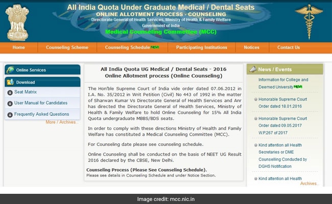 neet all india quota online counselling