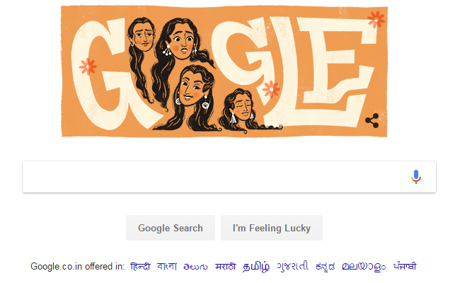 Doodle के जरिए अभिनेत्री नूतन  के जन्मदिन को Google ने बनाया यादगार