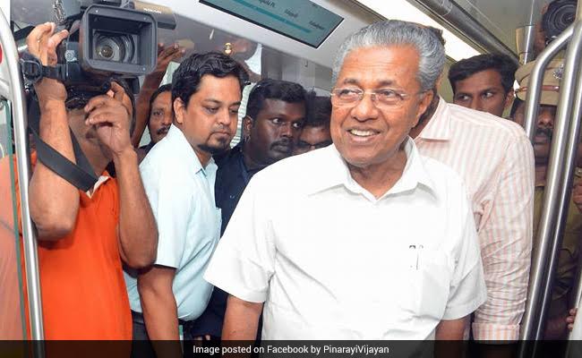 Kerala Chief Minister Pinarayi Vijayan Inspects Kochi Metro, Takes A Ride On Train