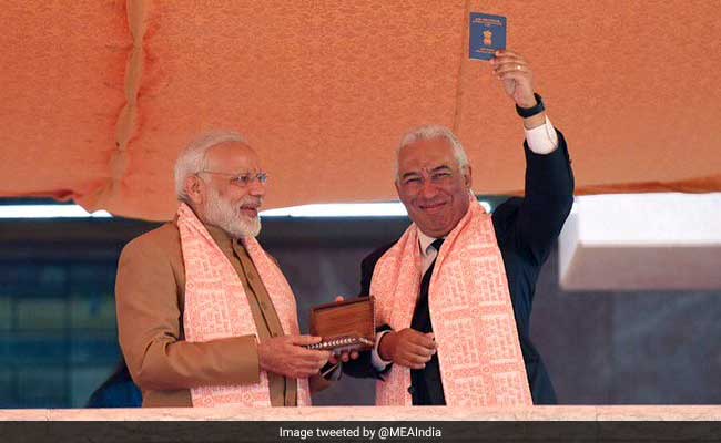 PM Modi Presents Overseas Citizen of India Card To Portugal's Indian-Origin PM Costa