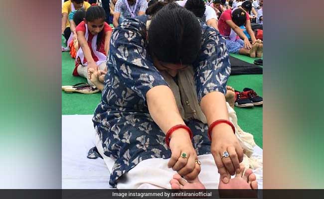 Fat Can Be Flexible, Jokes Minister Smriti Irani With Yoga Day Photos