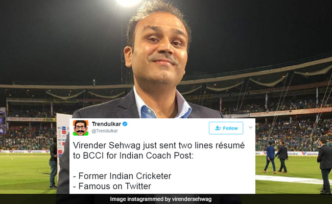 Virender Sehwag Sends Two-Line Job Application To BCCI, Twitter Cracks Up