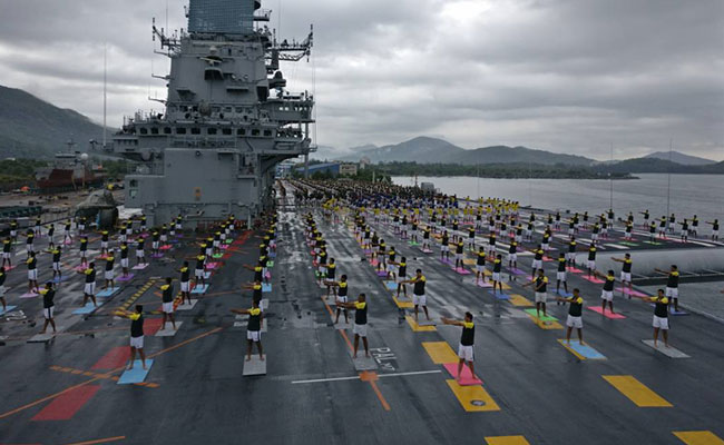 Mumbai Celebrates Yoga Day On Land, Ships, Submarines