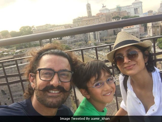 It's Aamir Khan's 'Last Day In Rome' With Wife Kiran Rao And Son Azad. See Pics